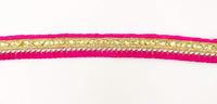 Thumbnail for Fuchsia Pink Tassels Trim, Gold Fringe Trim, Beaded Trim