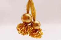 Thumbnail for 4 x Gold Beads and Gold Pearl Tassel, Decorative Tassel, Saree Blouse Latkan