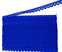 Thumbnail for 9 Yards Royal Blue Embroidery Polyester Lace Trim, Approx. 18mm Wide, Fringe Trim