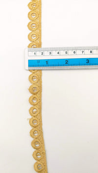 Thumbnail for 9 Yards Beige Embroidery Polyester Lace Trim, Approx. 18mm Wide, Fringe Trim