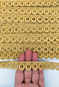 Thumbnail for 9 Yards Beige Embroidery Polyester Lace Trim, Approx. 18mm Wide, Fringe Trim