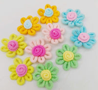 Thumbnail for Yellow and Pink Floral Applique, Flower Motifs x 5