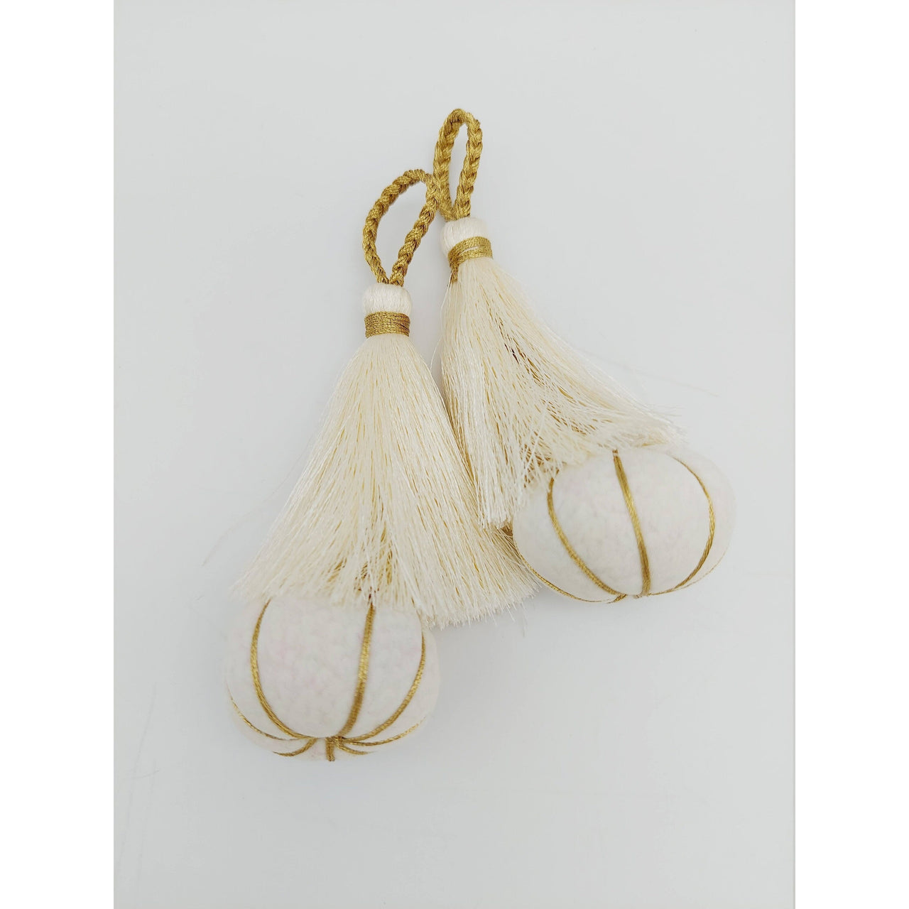 Beige and Gold Pumpkin Tassels, Latkan, Indian Tassels