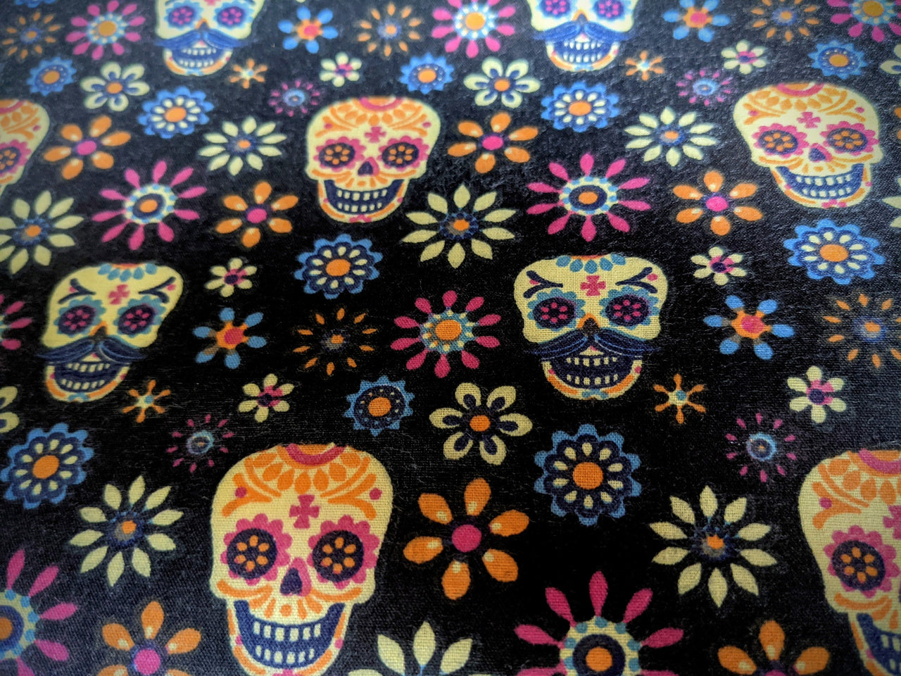 Halloween Fabric, Skull Fabric, Polycotton Fabric