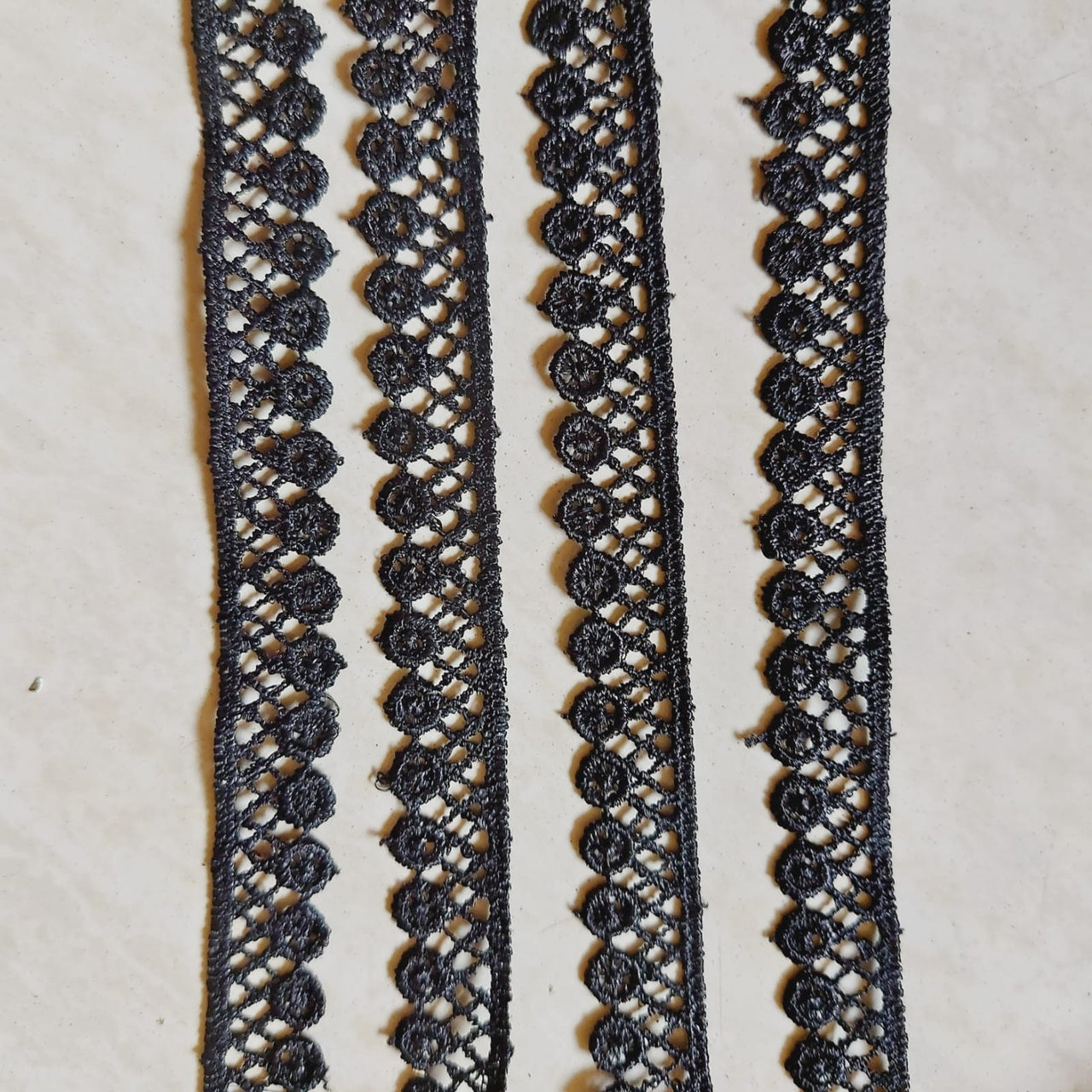 Black Thread Trim, Cotton Lace Trim, Circle Wheel Trim