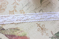 Thumbnail for White Embroidered Net Lace Trim Ribbon 23mm wide, 2 Yards