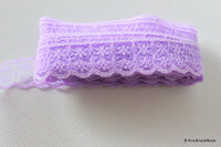 Thumbnail for Purple Embroidered Net Lace Trim Ribbon 20mm wide