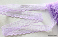 Thumbnail for Purple Embroidered Net Lace Trim Ribbon 20mm wide