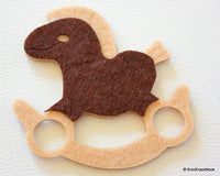 Thumbnail for Dark Brown Rocking Horse Felt Applique Patch