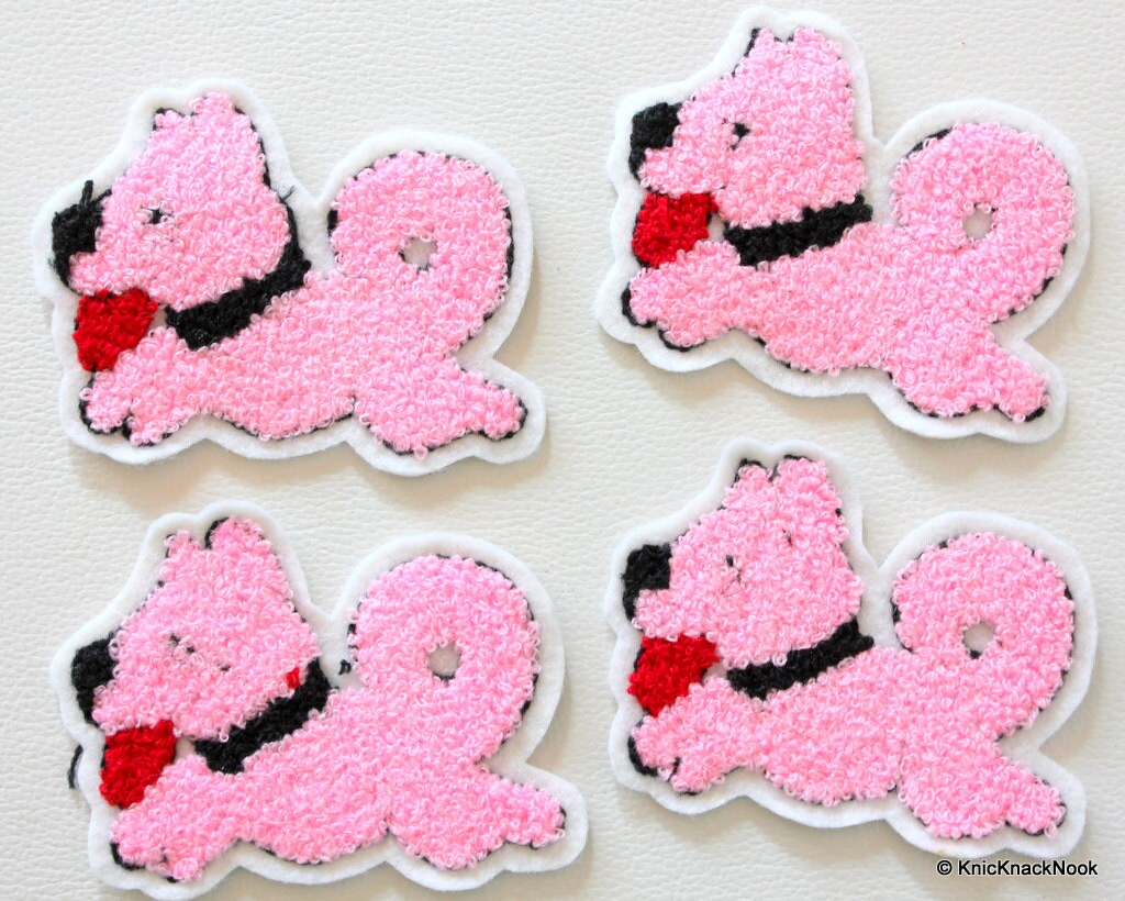 1 x Pink Dog Applique Patch