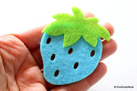 Thumbnail for 2 x Blue Strawberry Huge Felt Applique Patch