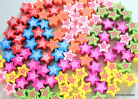 Thumbnail for Yellow Wood Star Beads x 10