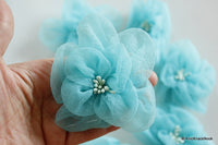 Thumbnail for Blue Tissue Fabric Flower Applique