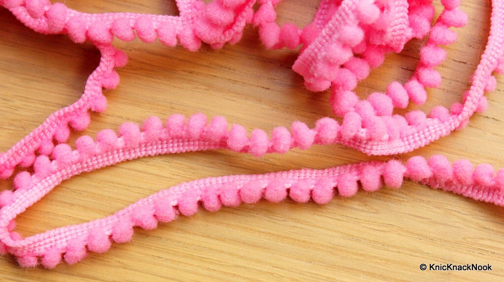 Pink Embroidery Crochet (Wool) One Yard Lace Trims 10mm Wide