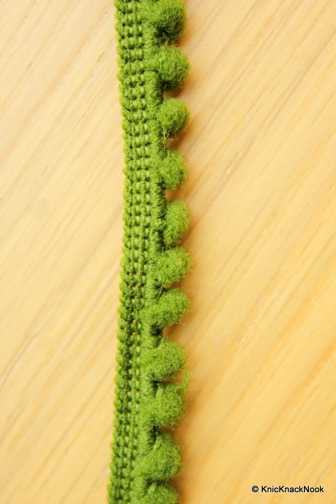 Wholesale Green Embroidery Crochet (Wool) One Yard Lace Trims 10mm Wide