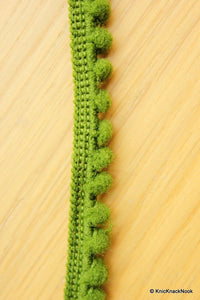 Thumbnail for Wholesale Green Embroidery Crochet (Wool) One Yard Lace Trims 10mm Wide