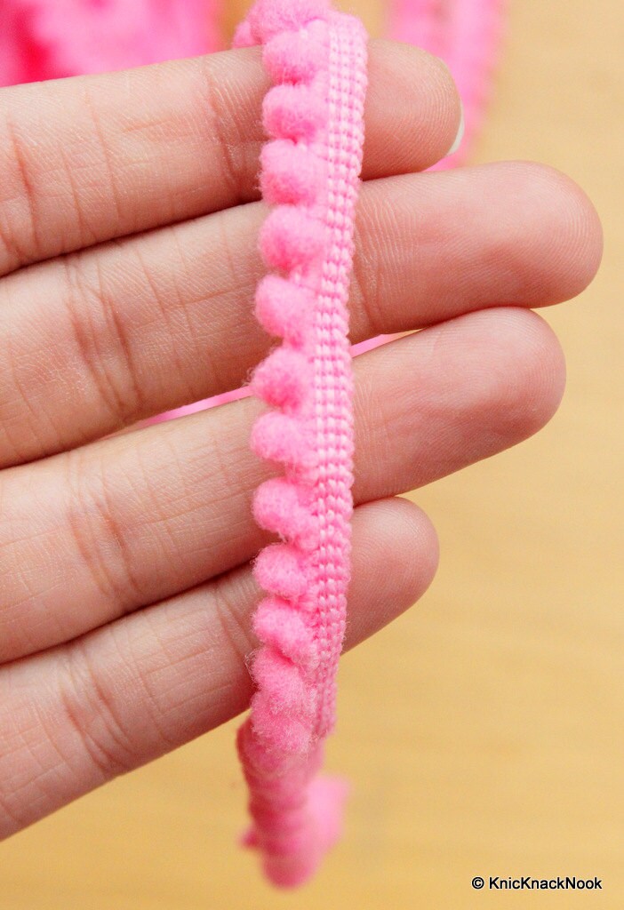 Pink Embroidery Crochet (Wool) One Yard Lace Trims 10mm Wide