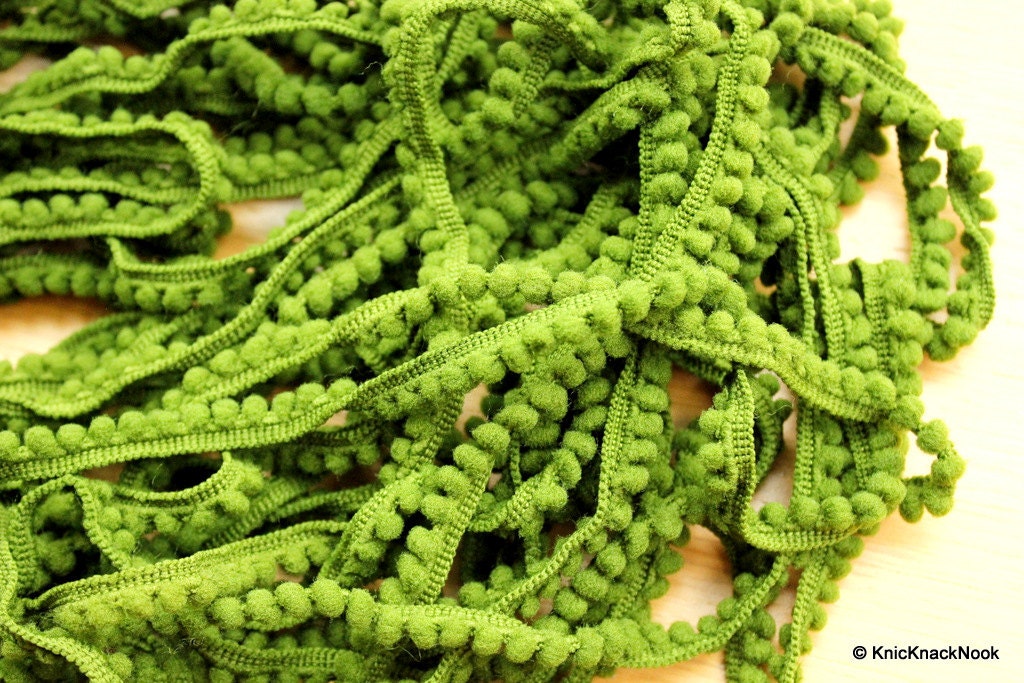 Wholesale Green Embroidery Crochet (Wool) One Yard Lace Trims 10mm Wide