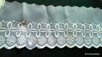 Thumbnail for Wholesale Sheer White Embroidery Lace Trim With Flowers 13.5 cm wide, Decorative Trim Upholstery Trimming Craft Ribbon Trim By 9 Yards