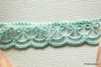 Thumbnail for Blue Organza Net Embroidery Lace Trim Ribbon 26mm wide