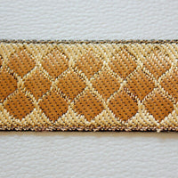 Thumbnail for Copper, Brown And Beige Thread Embroidery One Yard Lace Trim 33mm Wide