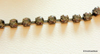 Thumbnail for Ash Grey Faux Swarovski Crystal Trim Ribbon One Yard Trim, 8 mm Wide, Decorative Craft Trim