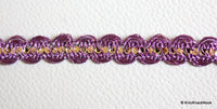 Thumbnail for Lilac Purple Lace Trim With Silver Sequins, Approx. 10 mm wide