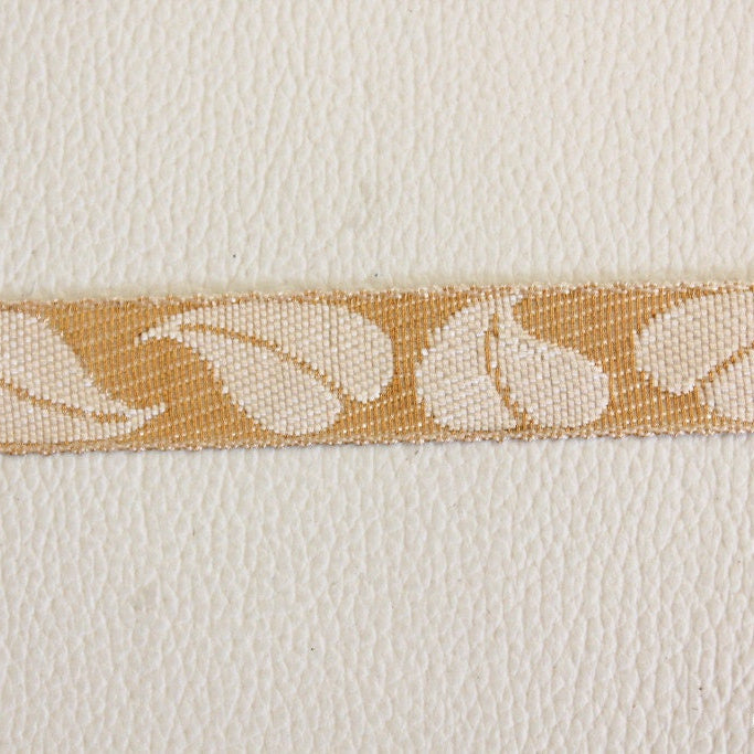 Beige And Gold Embroidery Lace Trim, Approx. 16mm Wide