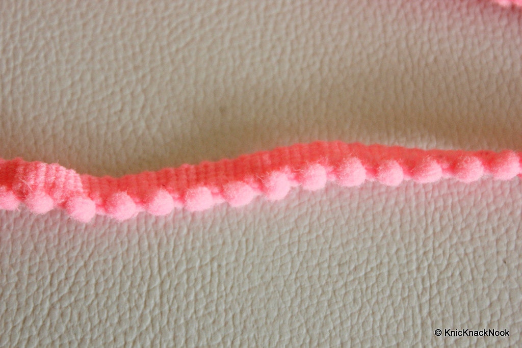 Neon Pink Wool One Yard Lace Trims 10mm Wide