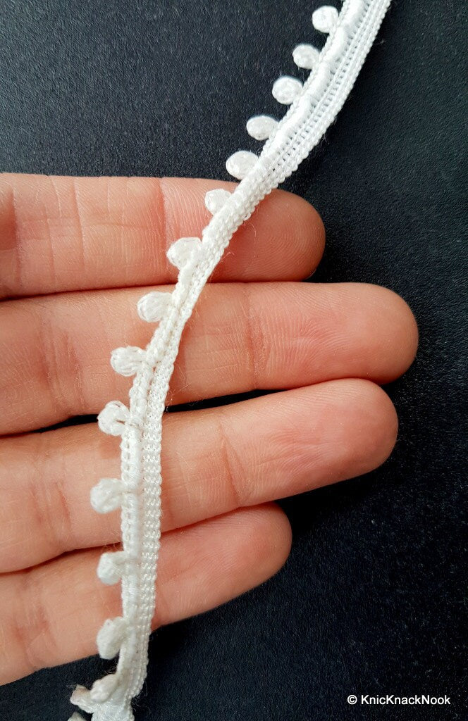 Wholesale White Cotton 9 Yards Lace Trims 12mm Wide, 9 Yards, Fringing Tape