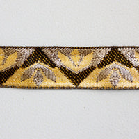 Thumbnail for Brown Sari Jacquard Brocade Lace Trim, Approx. 25mm Wide Trim By 2 yard Sewing Trim Costume Trim