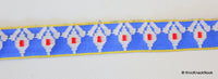 Thumbnail for Wholesale Blue, White And Red Embroidery Fabric Lace Trim, Approx. 22mm Wide