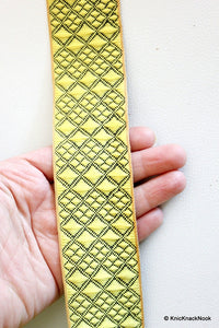 Thumbnail for Wholesale Yellow And Black Jacquard Trim, Approx. 45mm Wide, Decorative Trim