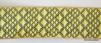 Thumbnail for Wholesale Yellow And Black Jacquard Trim, Approx. 45mm Wide, Decorative Trim