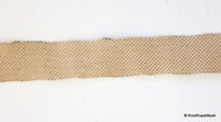 Thumbnail for Wholesale Faux Leather Trim Lace With Light Brown Embroidery And Gold Glitter, Approx 28 mm Wide Belt Trim Craft Decorative Trimming 9 Yards