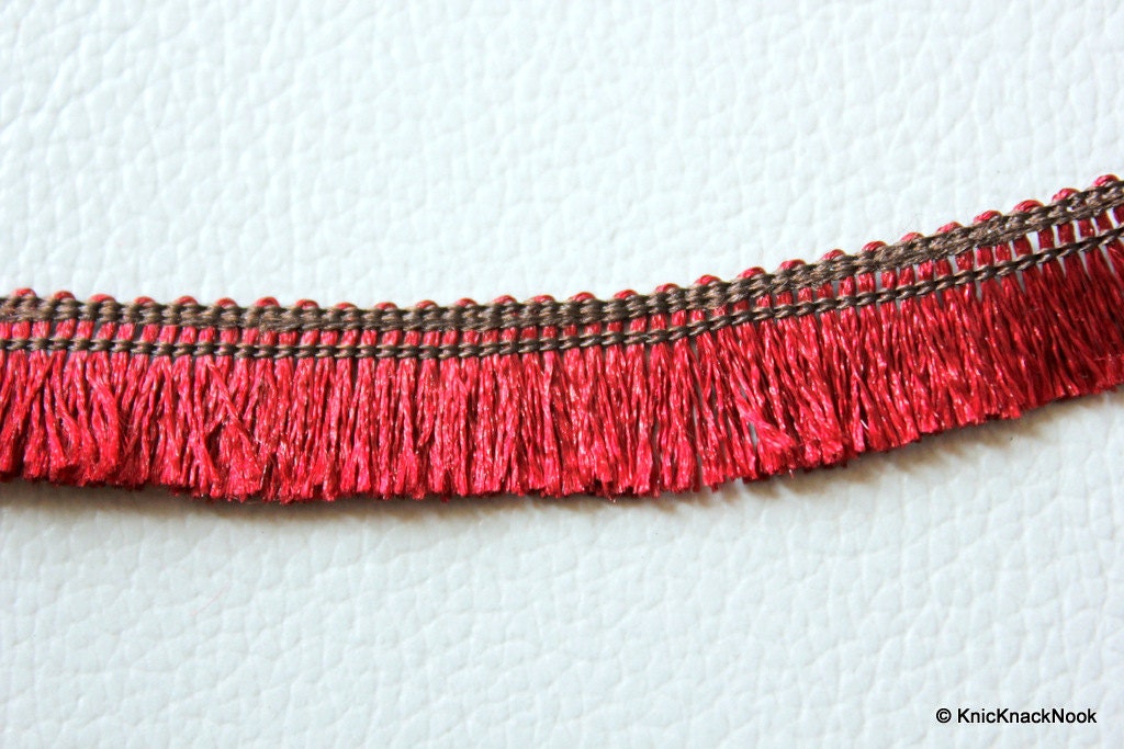 Wholesale Deep Red Thread Tassels 9 Yards Trim, Approx. 15mm Wide