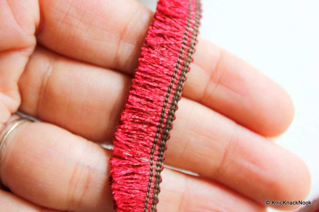 Wholesale Deep Red Thread Tassels 9 Yards Trim, Approx. 15mm Wide